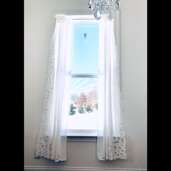 2 100% Cotton Battenberg lace curtain Panels
84 x 36" - Picture 7 of 9